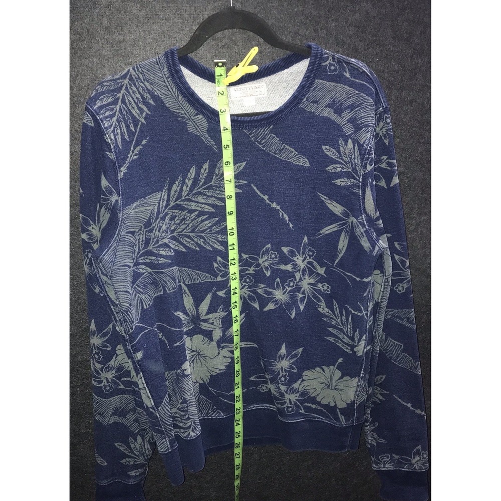 Wallace & Barnes Terry Sweatshirt Blue Floral Crew Pullover‎ Sweater Mens Small - Picture 8 of 9